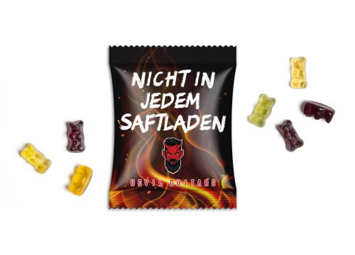 Werbeartikel Gummibärchen, Fruchtanteil 25%, Druck CMYK