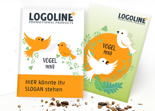 Werbeartikel Vogelfutter, Vogelfutter-Tütchen