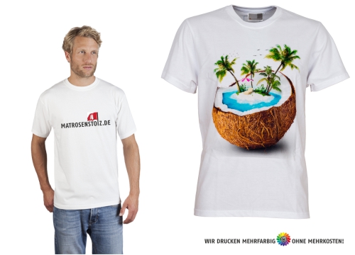 Werbeartikel Promodoro Premium T-shirt weiss, Digitaldruck