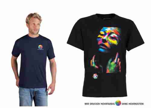 Werbeartikel Promodoro Premium T-shirt farbig, Digitaldruck