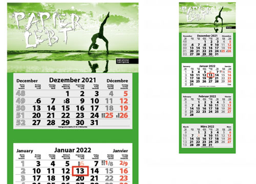 Werbeartikel 4-Monats-Kalender Quatrus-Light-Plus, Druck CMYK