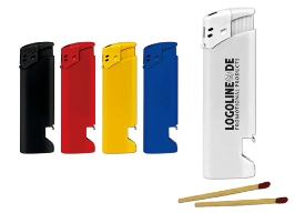 Werbeartikel  Elektronik-Feuerzeug GO mit Flaschenöffner