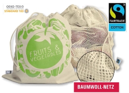 Werbeartikel  FAIRTRADE-Baumwollbeutel f.Obst und Gemüse