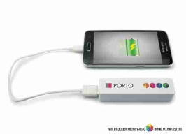 Werbeartikel  Powerbank Porto mit Doming,