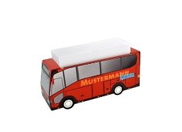 Werbeartikel  Karton-Zettelbox Bus